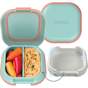 Bentgo Chill Mini Leak-Proof Lunch Box – Built-In Ice Pack Keeps Food Cold, 2.7-Cup Capacity for Snacks or Sandwich, 3 or 4 Compartments, PFAS & BPA-Free, Ideal for Adults & Kids 3+ (Seaside Papaya)(Seaside Papaya)