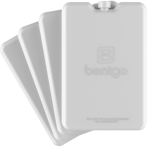 Bentgo Chillers Ice Packs: Slim, Reusable Quick-Freeze Cooling Design Keeps Food Fresh in Lunch Boxes, Bags, & Coolers for Work, College, Camping, & More; Easy to Clean & Chills Fast; 4-Pack (Blue)(Gray)