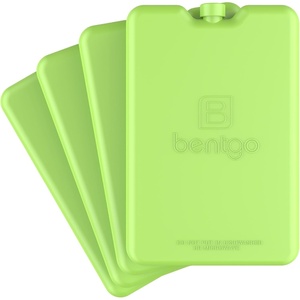Bentgo Chillers Ice Packs: Slim, Reusable Quick-Freeze Cooling Design Keeps Food Fresh in Lunch Boxes, Bags, & Coolers for Work, College, Camping, & More; Easy to Clean & Chills Fast; 4-Pack (Blue)(Green)