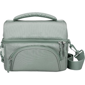 Bentgo® Deluxe Lunch Bag – Durable and Insulated Lunch Tote with Zippered Outer Pocket, Internal Mesh Pocket, Padded & Adjustable Straps, & 2-Way Zippers – Fits Most Lunch Boxes (Slate)(Khaki Green)