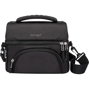 Bentgo® Deluxe Lunch Bag – Durable and Insulated Lunch Tote with Zippered Outer Pocket, Internal Mesh Pocket, Padded & Adjustable Straps, & 2-Way Zippers – Fits Most Lunch Boxes (Slate)(Carbon Black)