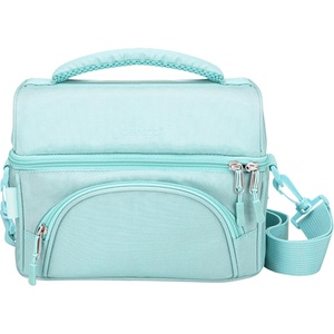 Bentgo Deluxe Lunch Bag – Durable and Insulated Lunch Tote with Zippered Outer Pocket, Internal Mesh Pocket, Padded & Adjustable Straps, & 2-Way Zippers – Fits Most Lunch Boxes (Coastal Aqua)