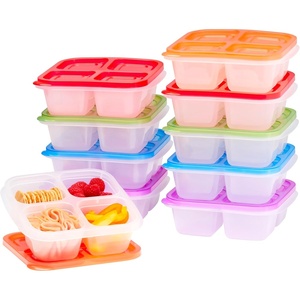 Bentgo Easyboxes 4-Compartment Snack Containers – 8-Piece Set with 4 Trays & 4 Custom-Fit Lids to Seal in Freshness – Reusable Food Storage & Meal Prep Bento BPA-Free Containers (Brights 4-Pack)(Classic 10-Pack)