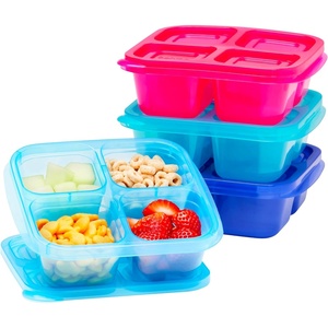 Bentgo Easyboxes 4-Compartment Snack Containers – 8-Piece Set with 4 Trays & 4 Custom-Fit Lids to Seal in Freshness – Reusable Food Storage & Meal Prep Bento BPA-Free Containers (Brights 4-Pack)(Jewel Brights 4-Pack)