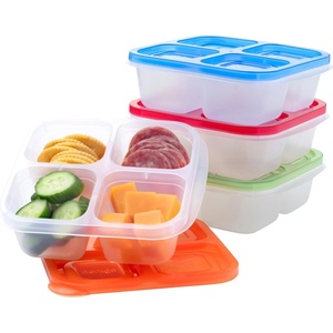 Bentgo Easyboxes 4-Compartment Snack Containers – 8-Piece Set with 4 Trays & 4 Custom-Fit Lids to Seal in Freshness – Reusable Food Storage & Meal Prep Bento BPA-Free Containers (Brights 4-Pack)(Classic 4-Pack)