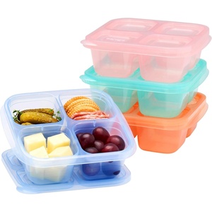 Bentgo Easyboxes 4-Compartment Snack Containers – 8-Piece Set with 4 Trays & 4 Custom-Fit Lids to Seal in Freshness – Reusable Food Storage & Meal Prep Bento BPA-Free Containers (Brights 4-Pack)(Pastels 4-Pack)