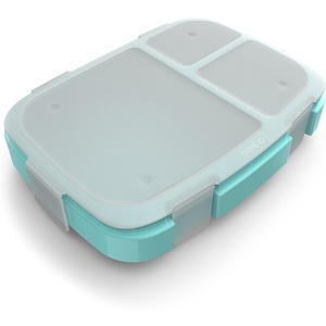 Bentgo Fresh Tray (Green) with Transparent Cover – Reusable, BPA-Free, 4-Compartment Meal Prep Container with Built-In Portion Control for Healthy At-Home Meals and On-the-Go Lunches(Aqua)