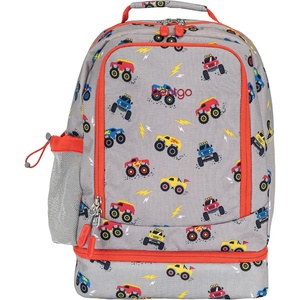 Bentgo Kids 2-in-1 Backpack & Insulated Lunch Bag – Durable 16” Backpack & Lunch Container in Unique Prints for School & Travel – Water Resistant, Padded & Large Compartments (Bug Buddies)(Trucks)