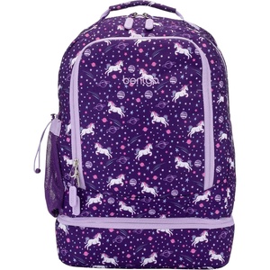 Bentgo Kids 2-in-1 Backpack & Insulated Lunch Bag – Glitter Designed 16” Backpack for School & Travel – Durable, Water Resistant, Padded, & Large Compartments (Glitter Edition – Petal Pink)(Unicorn)