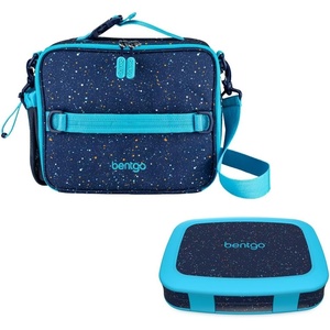 Bentgo® Kids 5-Compartment Lunch Box With Insulated Lunch Bag – (Confetti Edition – Abyss Blue)