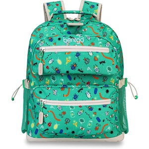 Bentgo Kids Backpack – Lightweight 14” Backpack in Fun Prints for School, Travel, & Daycare, Ideal for Ages 4+, Roomy Interior, Durable & Water-Resistant Fabric, & Loop for Lunch Bag (Dinosaur)(Bug Buddies)