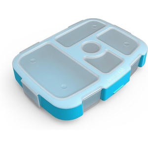 Bentgo Kids Brights Tray (Violet) with Transparent Cover – Reusable, BPA-Free, 5-Compartment Meal Prep Container with Built-In Portion Control for Healthy At-Home Meals and On-the-Go Lunches(Turquoise)