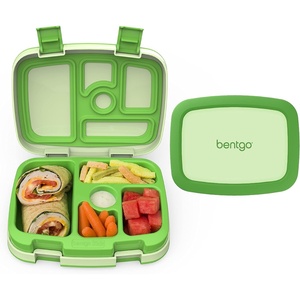 Bentgo Kids Green Lunch Box – BPA-Free, Leak-Proof With Portioned Compartments