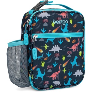Bentgo® Kids Insulated Lunch Tote – Water-Resistant, Reusable, Lightweight & Durable Lunch Bag with Water Bottle Holder & Mesh Pocket, Fits Lunch Box & Water Bottle – Ideal for Ages 3+ (Sharks)(Dinosaur)