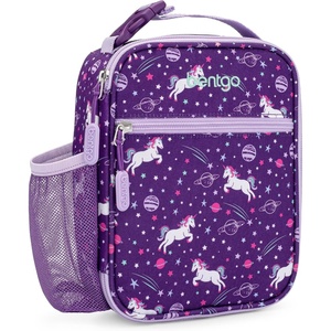 Bentgo® Kids Insulated Lunch Tote – Water-Resistant, Reusable, Lightweight & Durable Lunch Bag with Water Bottle Holder & Mesh Pocket, Fits Lunch Box & Water Bottle – Ideal for Ages 3+ (Sharks)(Unicorn)