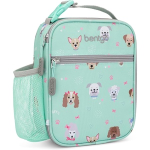 Bentgo® Kids Insulated Lunch Tote – Water-Resistant, Reusable, Lightweight & Durable Lunch Bag with Water Bottle Holder & Mesh Pocket, Fits Lunch Box & Water Bottle – Ideal for Ages 3+ (Sharks)(Puppy)