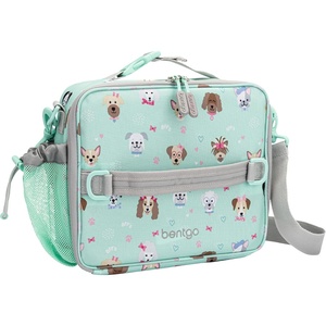 Bentgo Kids Lunch Bag – Double-Insulated, Reusable Lunch Bag for Kids 3+ with Adjustable Strap; Holds Lunch Box/Water Bottle/Snacks; Easy-Clean, Water-Resistant & Pockets (Glitter – Petal Pink)(Puppy Love)