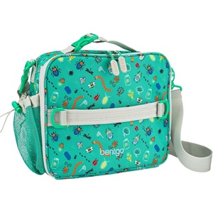 Bentgo Kids Lunch Bag – Double-Insulated, Reusable Lunch Bag for Kids 3+ with Adjustable Strap; Holds Lunch Box/Water Bottle/Snacks; Easy-Clean, Water-Resistant & Pockets (Glitter – Petal Pink)(Bug Buddies)