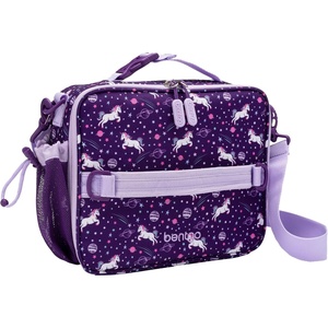 Bentgo Kids Lunch Bag – Double-Insulated, Reusable Lunch Bag for Kids 3+ with Adjustable Strap; Holds Lunch Box/Water Bottle/Snacks; Easy-Clean, Water-Resistant & Pockets (Glitter – Petal Pink)(Unicorn)
