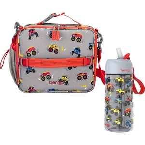 Bentgo® Kids Lunch Bag Set Water Bottle – New & Improved 2023 (Trucks)