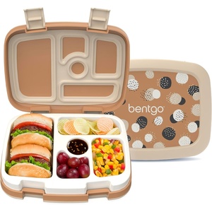 Bentgo Kids Prints Leak-Proof, 5-Compartment Bento-Style Kids Lunch Box – Ideal Portion Sizes for Ages 3-7, Durable, Drop-Proof, Dishwasher Safe, & PFAS & BPA-Free Materials (Sports)(Spots & Dots)