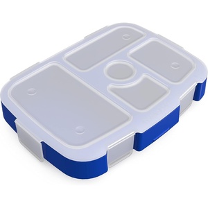Bentgo® Kids Prints Tray with Transparent Cover – Reusable, BPA-Free, 5-Compartment Meal Prep Container with Built-In Portion Control for Healthy Meals At Home & On the Go (Carousel Unicorns)(Shark)
