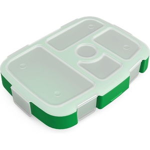 Bentgo® Kids Prints Tray with Transparent Cover – Reusable, BPA-Free, 5-Compartment Meal Prep Container with Built-In Portion Control for Healthy Meals At Home & On the Go (Carousel Unicorns)(Safari)