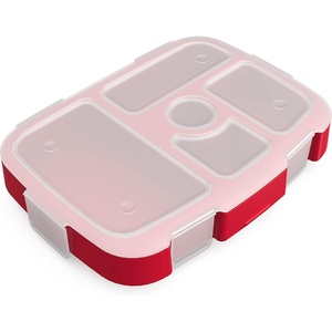 Bentgo® Kids Prints Tray with Transparent Cover – Reusable, BPA-Free, 5-Compartment Meal Prep Container with Built-In Portion Control for Healthy Meals At Home & On the Go (Carousel Unicorns)(Rocket)