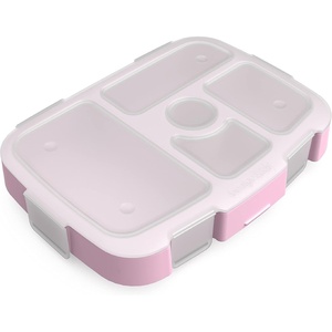 Bentgo® Kids Prints Tray with Transparent Cover – Reusable, BPA-Free, 5-Compartment Meal Prep Container with Built-In Portion Control for Healthy Meals At Home & On the Go (Carousel Unicorns)(Lavender Galaxy)