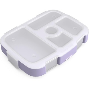 Bentgo® Kids Prints Tray with Transparent Cover – Reusable, BPA-Free, 5-Compartment Meal Prep Container with Built-In Portion Control for Healthy Meals At Home & On the Go (Carousel Unicorns)(Unicorn)