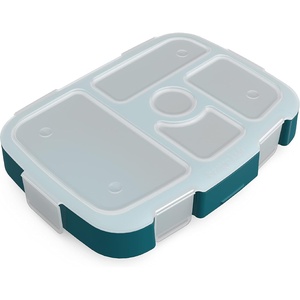 Bentgo® Kids Prints Tray with Transparent Cover – Reusable, BPA-Free, 5-Compartment Meal Prep Container with Built-In Portion Control for Healthy Meals At Home & On the Go (Carousel Unicorns)(Trains)