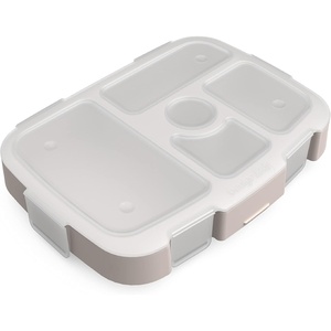 Bentgo® Kids Prints Tray with Transparent Cover – Reusable, BPA-Free, 5-Compartment Meal Prep Container with Built-In Portion Control for Healthy Meals At Home & On the Go (Carousel Unicorns)(Dino Fossils)