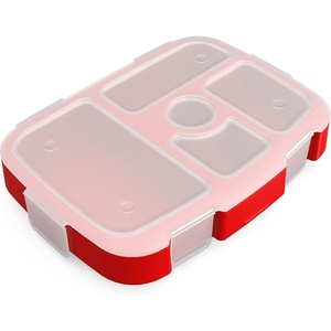 Bentgo® Kids Prints Tray with Transparent Cover – Reusable, BPA-Free, 5-Compartment Meal Prep Container with Built-In Portion Control for Healthy Meals At Home & On the Go (Carousel Unicorns)(Trucks)