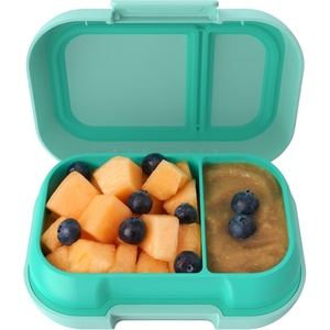 Bentgo Kids Snack – 2 Compartment Leak-Proof Bento Box Container for Snacks and Small Meals, Easy-Open Latch, Dishwasher Safe, BPA-Free for School, Daycare, & Sports – Ideal for Ages 3+ (Aqua)(Aqua)