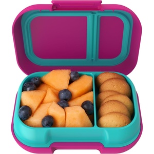 Bentgo Kids Snack – 2 Compartment Leak-Proof Bento Box Container for Snacks and Small Meals, Easy-Open Latch, Dishwasher Safe, BPA-Free for School, Daycare, & Sports – Ideal for Ages 3+ (Aqua)(Fuchsia/Teal)