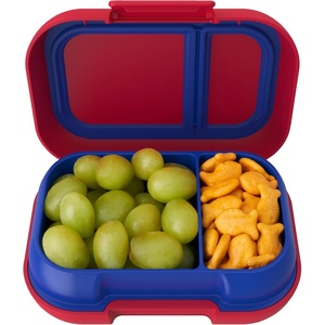 Bentgo Kids Snack – 2 Compartment Leak-Proof Bento Box Container for Snacks and Small Meals, Easy-Open Latch, Dishwasher Safe, BPA-Free for School, Daycare, & Sports – Ideal for Ages 3+ (Aqua)(Red/Royal)