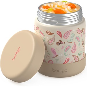 Bentgo Kids Stainless Steel Food Jar – 11oz Leak-Proof Double Insulated Hot or Cold Food Container with Removable Silicone Bumper, Dishwasher Safe, Easy Open Lid, Ages 3+ (Unicorn)(Cowgirl Dreams)