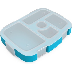 Bentgo® Kids Tray with Transparent Cover – Reusable, BPA-Free, 5-Compartment Meal Prep Container with Built-In Portion Control for Healthy Meals At Home & On the Go (Confetti Edition – Abyss Blue)(Confetti Edition – Abyss Blue)