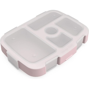 Bentgo® Kids Tray with Transparent Cover – Reusable, BPA-Free, 5-Compartment Meal Prep Container with Built-In Portion Control for Healthy Meals At Home & On the Go (Confetti Edition – Abyss Blue)(Glitter Edition – Petal Pink)