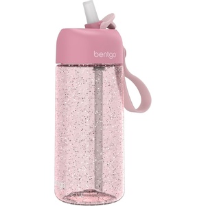 Bentgo Kids Water Bottle – Leak-Proof, Durable Tritan PFAS- & BPA-Free 15 fl oz, Kids/Toddlers Ages 3+ for School & Sports; Bite & Sip Spout, Carrying Handle, Dishwasher Safe (NEW Race Cars)(Petal Pink)