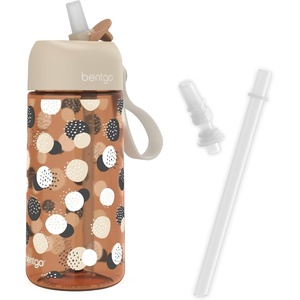 Bentgo Kids Water Bottle and Replacement Straws Set (Spots & Dots)
