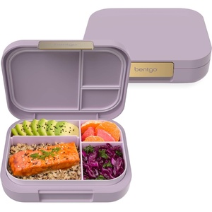 Bentgo® Modern – Leak-Resistant Bento Lunch Box For Adults, Teens, & Larger Appetites; Reusable BPA-Free Meal Prep Container with 3 or 4 Compartments, Dishwasher/Microwave Safe; 5 Cups (Dark Gray)(Orchid)