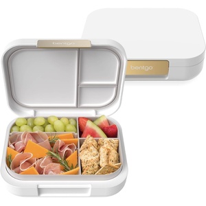 Bentgo® Modern – Leak-Resistant Bento Lunch Box For Adults, Teens, & Larger Appetites; Reusable BPA-Free Meal Prep Container with 3 or 4 Compartments, Dishwasher/Microwave Safe; 5 Cups (Dark Gray)(White)
