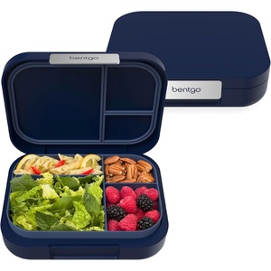 Bentgo® Modern – Leak-Resistant Bento Lunch Box For Adults, Teens, & Larger Appetites; Reusable BPA-Free Meal Prep Container with 3 or 4 Compartments, Dishwasher/Microwave Safe; 5 Cups (Dark Gray)(Navy)