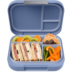Bentgo® Modern – Leak-Resistant Bento Lunch Box For Adults, Teens, & Larger Appetites; Reusable BPA-Free Meal Prep Container with 3 or 4 Compartments, Dishwasher/Microwave Safe; 5 Cups (Dark Gray)(Dusk Blue)