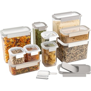 Bentgo Pantry – 10-Piece Airtight Food Storage Containers, Clear, Stackable Kitchen & Pantry Organization, Locking Lids for Freshness, BPA-Free Plastic – Ideal for Sugar, Flour, & More (Snow)(22-Piece Food Storage Set (White Stone))