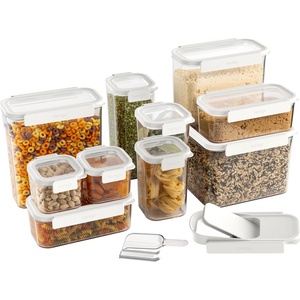 Bentgo Pantry – 10-Piece Airtight Food Storage Containers, Clear, Stackable Kitchen & Pantry Organization, Locking Lids for Freshness, BPA-Free Plastic – Ideal for Sugar, Flour, & More (Snow)(22-Piece Food Storage Set (Snow))