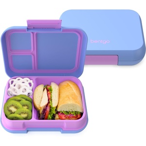 Bentgo Pop – Leak-Proof Lunch Box & Removable Divider for Ages 8+ & Teens – Lunch Container Holds 5 Cups of Food; 3-4 Compartments; Microwave/Dishwasher Safe; 2 Year Warranty (Periwinkle/Pink)(Periwinkle/Pink)