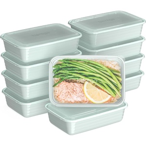 Bentgo Prep – 20-Piece 1-Compartment Reusable Meal Prep Containers with Lids, PFAS & BPA Free Materials, Durable, Microwave, Freezer, & Dishwasher Safe To Go Food Storage (Sky)(Mint)