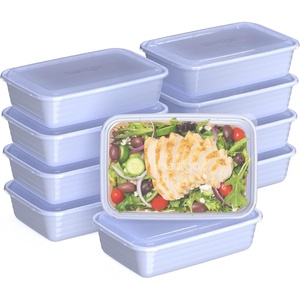 Bentgo Prep – 20-Piece 1-Compartment Reusable Meal Prep Containers with Lids, PFAS & BPA Free Materials, Durable, Microwave, Freezer, & Dishwasher Safe To Go Food Storage (Sky)(Periwinkle)